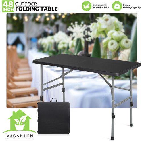 4ft black portable folding - black,